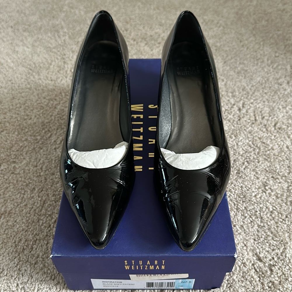 Stuart Weitzman Kitten Wedge Heel 7.5